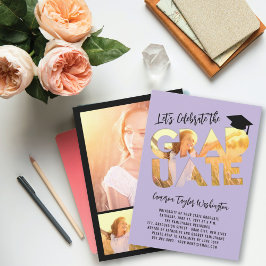 Coola Student Cutout Photo Modern Studentfest Inbjudningar