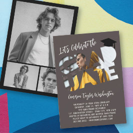 Coola Student Cutout Photo Modern Studentfest Inbjudningar