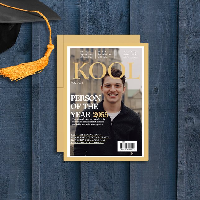 Coola Student Fake Magazine Cover för Grad Card (Skapare uppladdad)