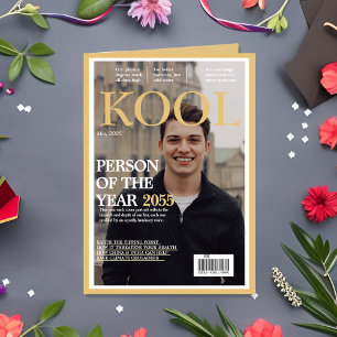 Coola Studenten Fake Magazine Cover för Student Kort