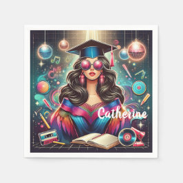 Coola Studenten Girl Disco Party Anpassningsbar Pappersservett