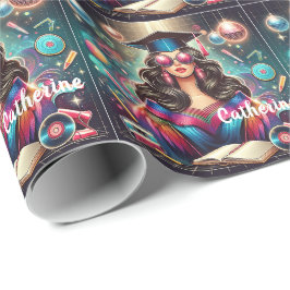 Coola Studenten Girl Disco Party Anpassningsbar Presentpapper