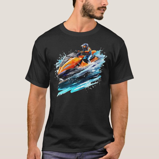 Coola Stunts with Jet Ski for Vatten sport T Shirt (Framsida)