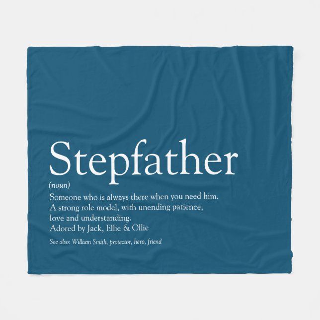 Coola styvpappa, definition modern blå fleecefilt (Framsidan (Horisontell))
