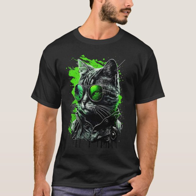 Coola Subtle Agender Pride Cat Art Neutrois Cat T Shirt (Framsida)