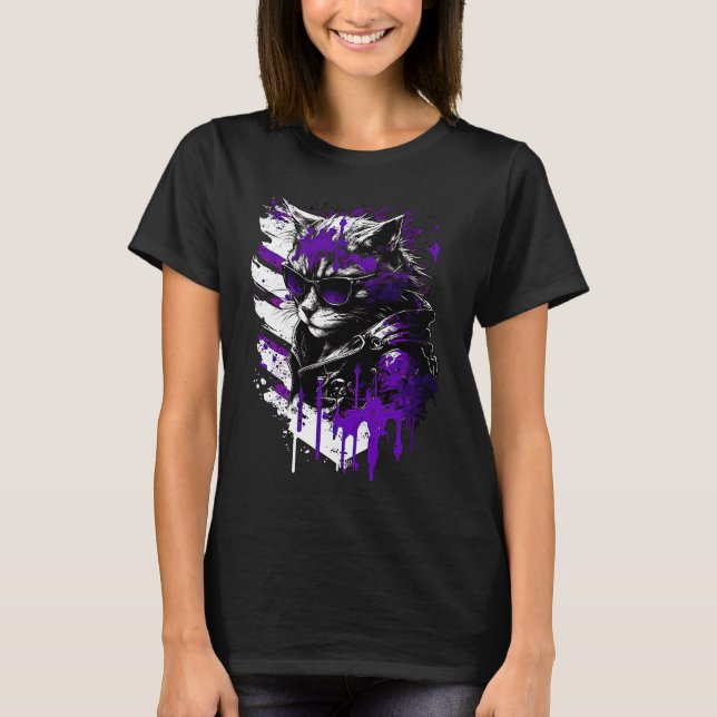 Coola Subtle Asexuellt Pride Cat Art Ace Pride Cat T Shirt (Framsida)