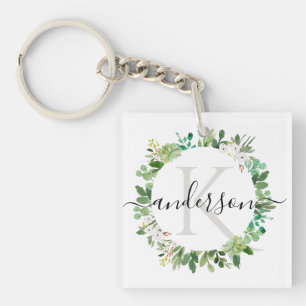 COOLA SUCCULENT WREATH FOLIAGE WATERCOLOR MONOGRAM