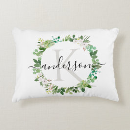 COOLA SUCCULENT WREATH FOLIAGE WATERCOLOR MONOGRAM PRYDNADSKUDDE