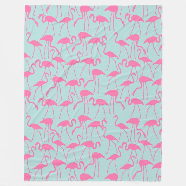 Coola Summer Flamingo Pattern Fleecefilt (Framsidan)