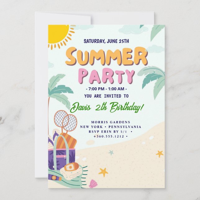 COOLA Summer Party Inbjudningar (Framsida)