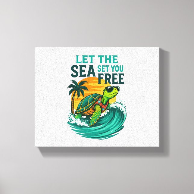 Coola Summer - Sea Turtle Vibes Canvastryck (Framsida)