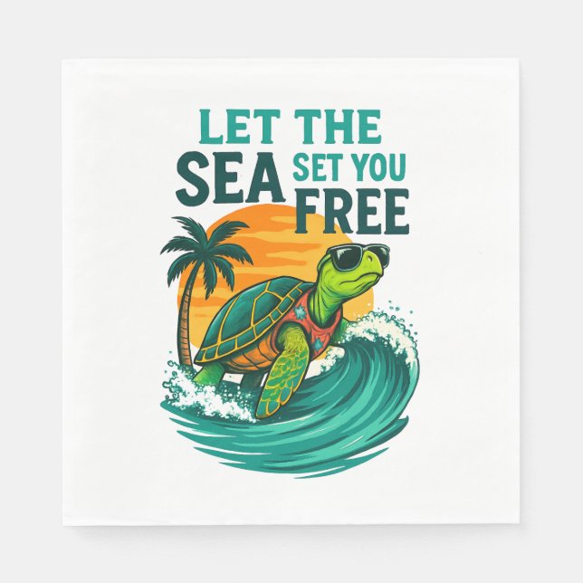 Coola Summer - Sea Turtle Vibes Pappersservett (Framsidan)