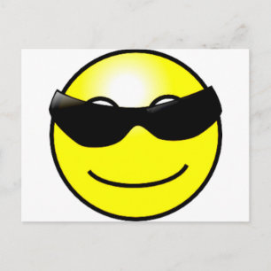 Coola Sunglass Gult Ansikte Vykort