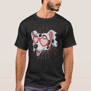 Coola Sunglass Hearts Hund Animal Hundägare Dalma T Shirt