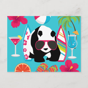 Coola Sunglass Surfning av Panda Bear Beach Bum B Vykort