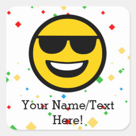 Coola Sunglasses Emoji Fyrkantigt Klistermärke