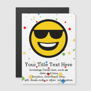 Coola Sunglasses Emoji Magnetisk Inbjudningskort