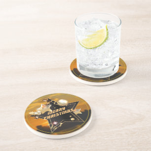 Coola Sunrise Guld Black Metallic Stars God jul Underlägg