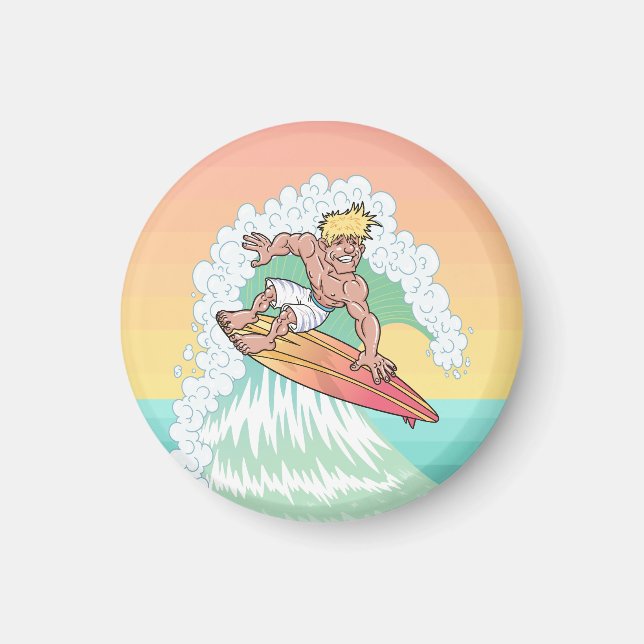 Coola Sunset Surfer Magnet (Framsidan)
