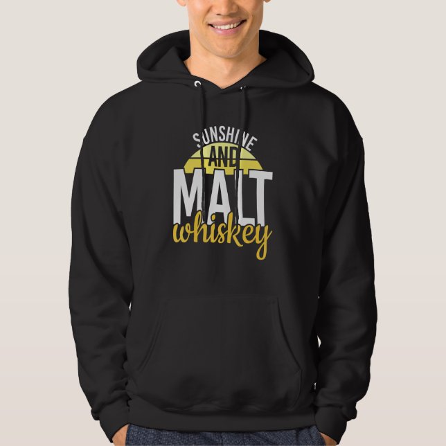 Coola Sunshine and Malt Whiskey Life Whiskey Hoodie (Framsida)