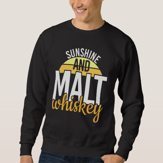Coola Sunshine and Malt Whiskey Life Whiskey Lång Ärmad Tröja (Framsida)