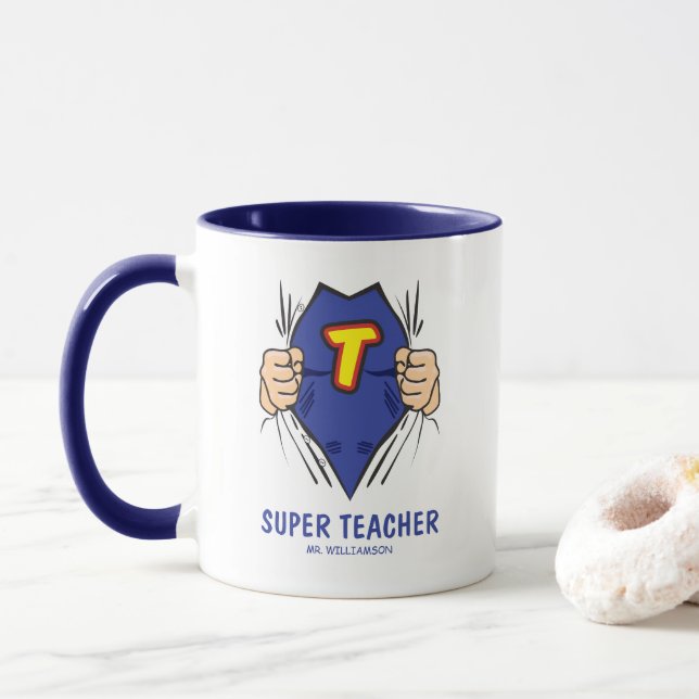 Coola Superhjälte Teacher Mugg (Med munk)
