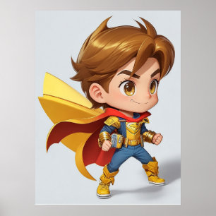Coola SuperTecknad Boy AI Art Poster
