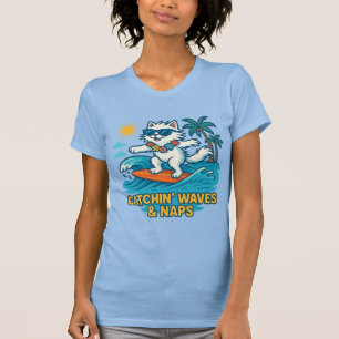 Coola Surfa Cat T-Shirt - för katt och Surfa Älska