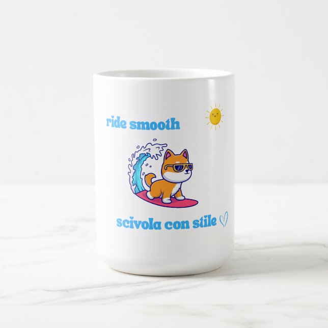 Coola Surfande valpar med solglasögon Kaffemugg (Center)