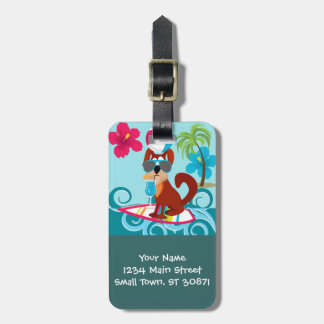 Coola Surfer Hund Surfboard Summer Beach Party Rol Bagagebricka