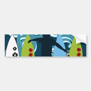 Coola Surfer, surfing Beach Ocean Design Bildekal