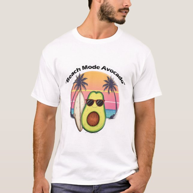 Coola Surfing Avocado T-Shirt - Roligt Sommarbuss  (Framsida)