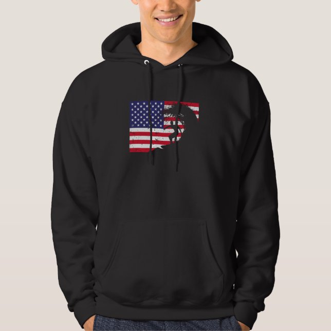 Coola Surfing För manar Women 4:e juli American Fl Hoodie (Framsida)