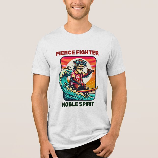 Coola Surfing Otter i Hawaiian Shirt T (Framsida)