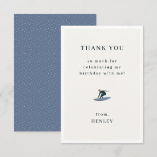 Coola Surfing Tema Födelsedag Tack Kort