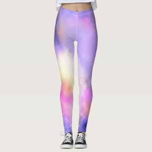 Coola Surreal Space-moln Vattenfärgsdesign Leggings