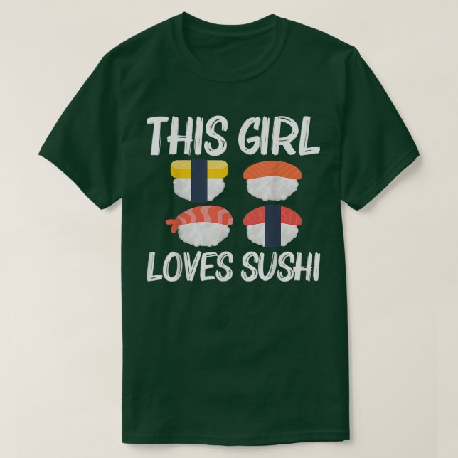Coola Sushi for Girls Kids Japanska Sashimi Seafoo T Shirt (Design framsida)