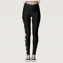coola svart italien flagga mönster sexig hett leggings