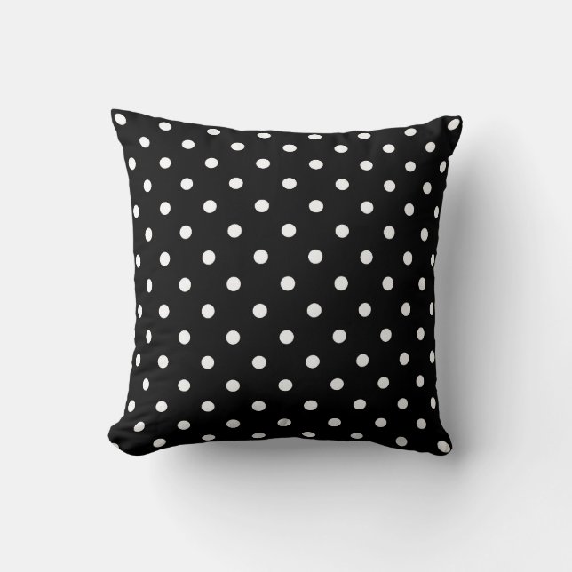 coola svart och vitt polka dots. kudde (Framsida)