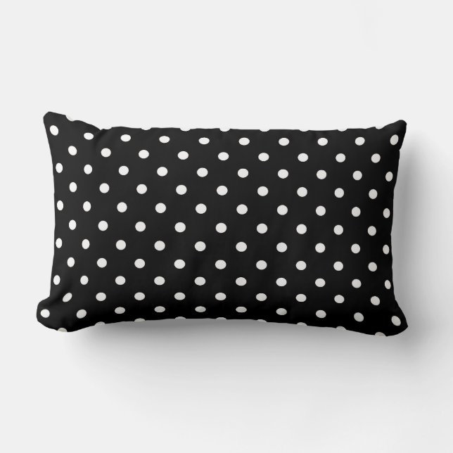 coola svart och vitt polka dots. lumbarkudde (Framsida)