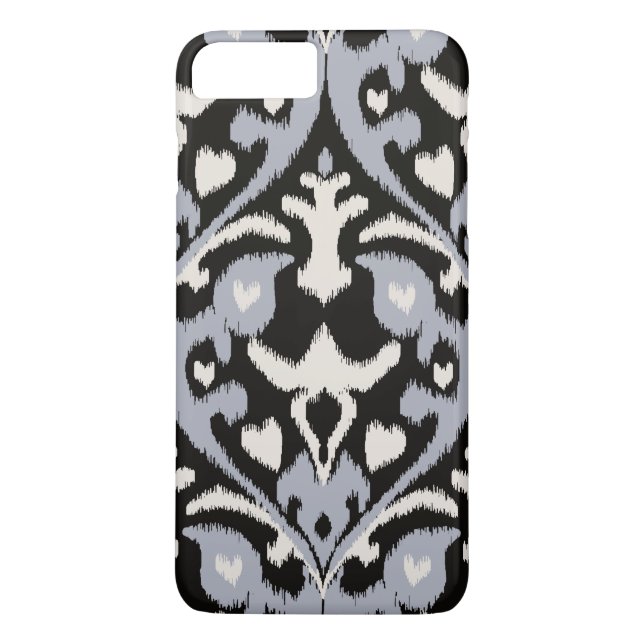 Coola svartvit masculine ikat tribal mönster Case-Mate iPhone skal (Baksida)