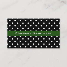coola svartvit polka dots grönt ca visitkort