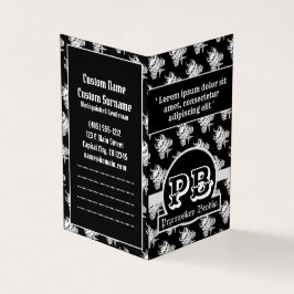 Coola svartvit tatuering skallgotisk duogram verkt visitkort