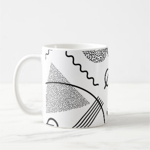 Coola Svartvita och vita geometriska former och Li Kaffemugg