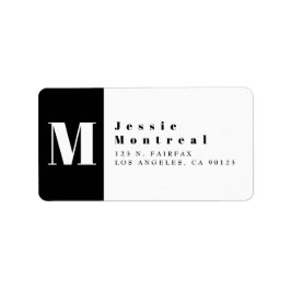 Coola, svartvitt| Modern Returadress Adressetikett