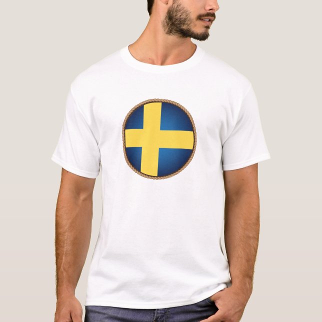 Coola Sverige Flagga försegling T Shirt (Framsida)