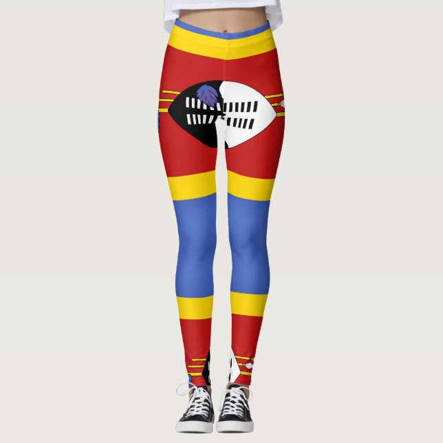 Coola Swaziland Flagga Mode Leggings (Framsida)