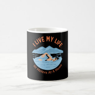 Coola Swimmers design - jag lever mitt liv Kaffemugg