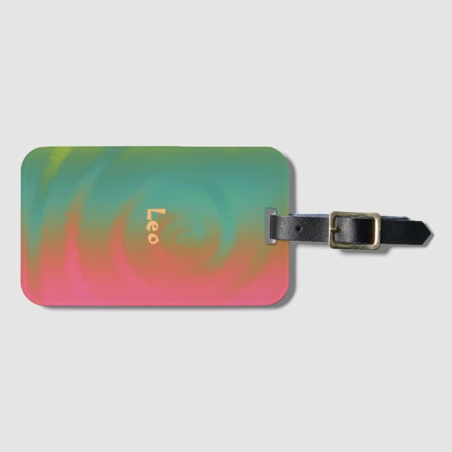 Coola Swirl Arty Vibe Colorful Bagagebricka (Framsida horisontal)