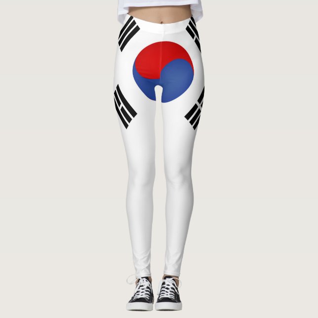 Coola Sydkorea Flagga Mode Leggings (Framsida)